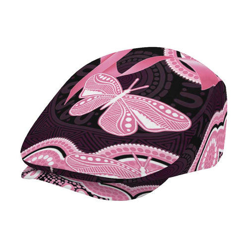 Australia Indigenous Jeff Hat Pink Ribbon Breast Cancer Butterfly Aboriginal Black - Aussie Hoodie