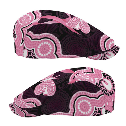 Australia Indigenous Jeff Hat Pink Ribbon Breast Cancer Butterfly Aboriginal Black - Aussie Hoodie