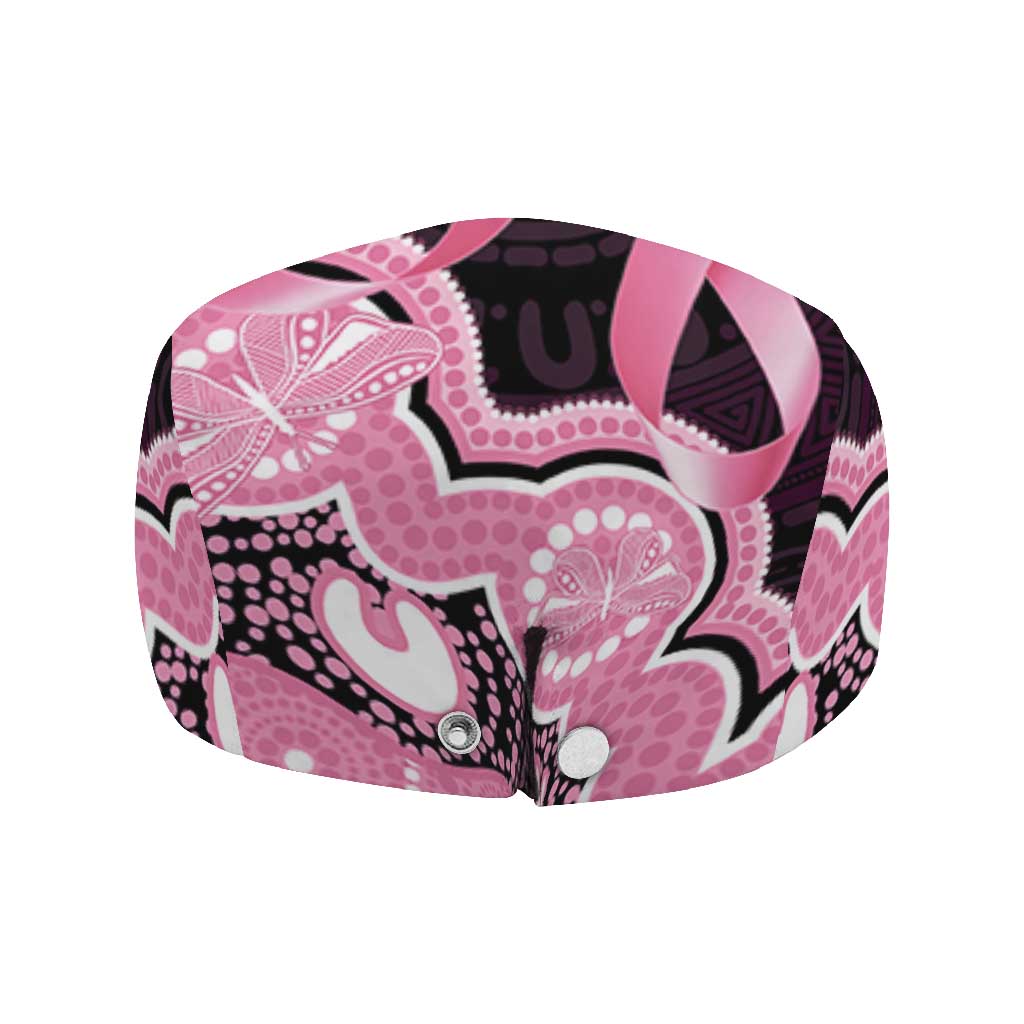 Australia Indigenous Jeff Hat Pink Ribbon Breast Cancer Butterfly Aboriginal Black - Aussie Hoodie