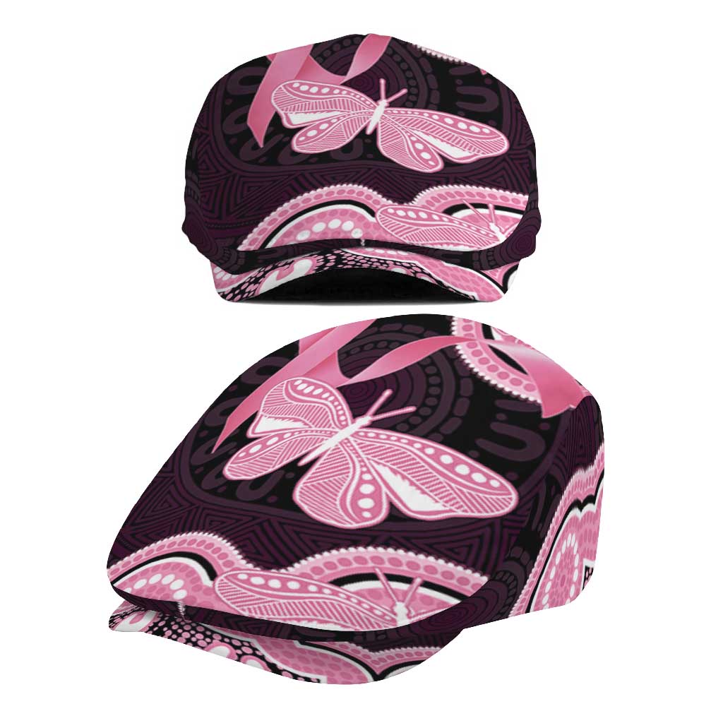 Australia Indigenous Jeff Hat Pink Ribbon Breast Cancer Butterfly Aboriginal Black - Aussie Hoodie