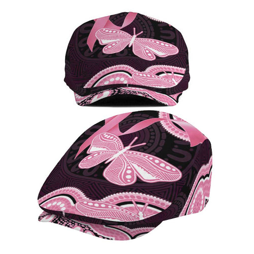 Australia Indigenous Jeff Hat Pink Ribbon Breast Cancer Butterfly Aboriginal Black - Aussie Hoodie