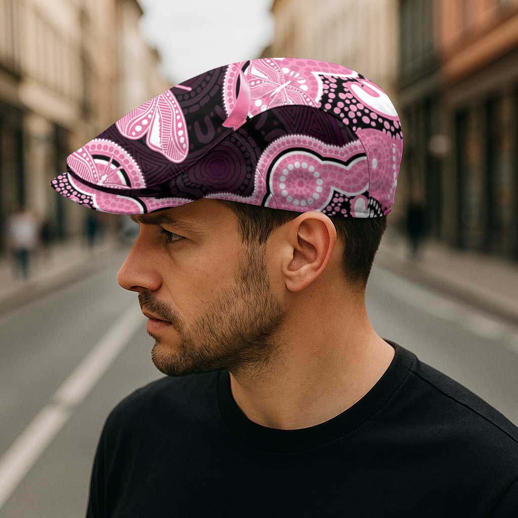 Australia Indigenous Jeff Hat Pink Ribbon Breast Cancer Butterfly Aboriginal Black - Aussie Hoodie