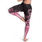 Australia Indigenous Leggings Aboriginal Pink Ribbon Art - Aussie Hoodie