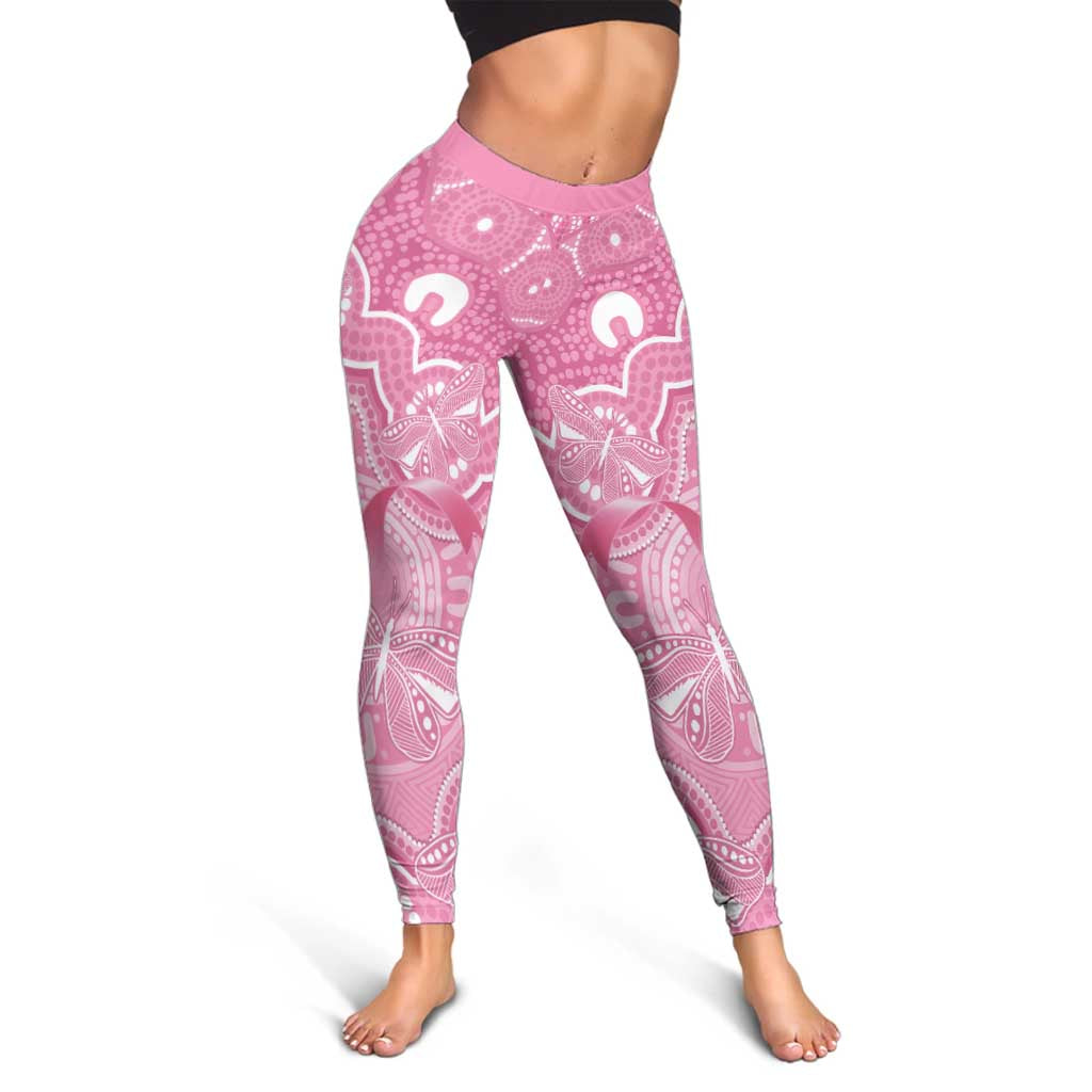 Australia Indigenous Leggings Pink Ribbon Breast Cancer Butterfly Aboriginal - Aussie Hoodie
