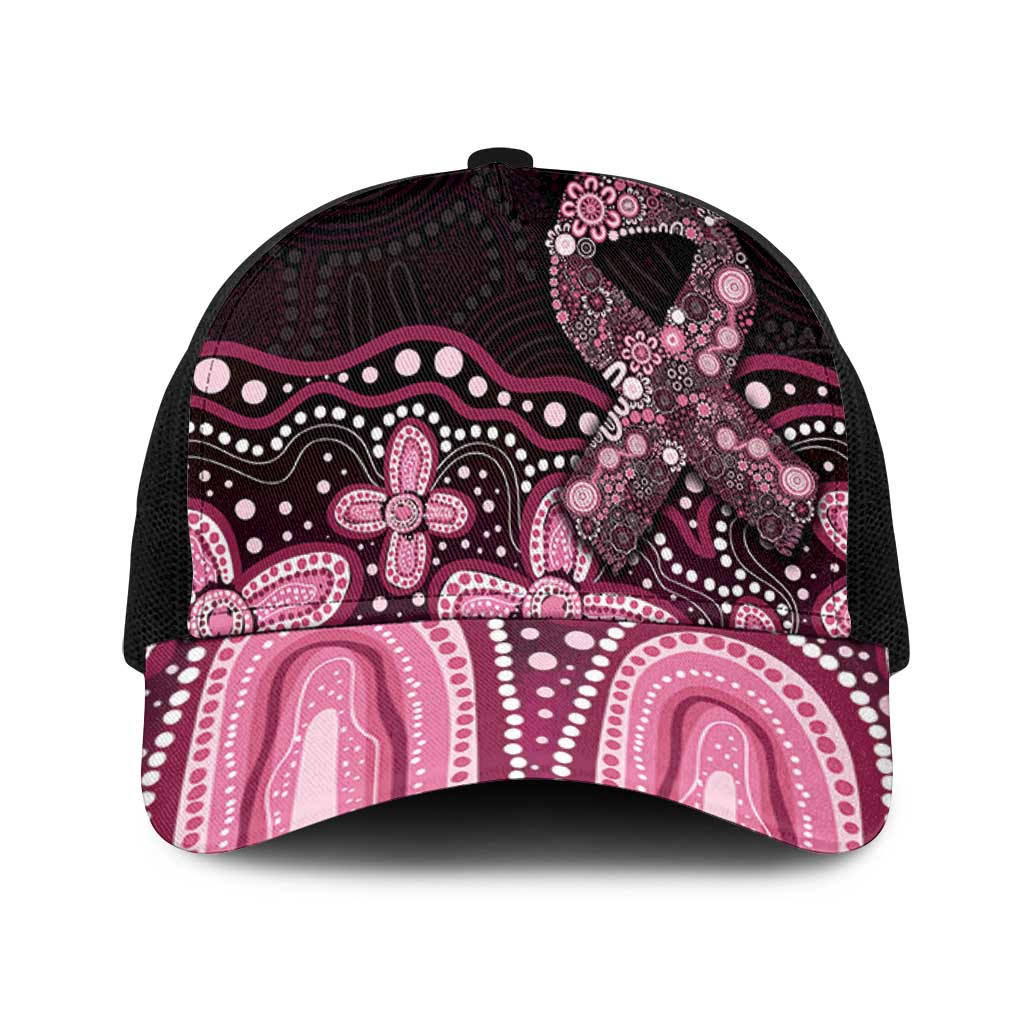 Australia Indigenous Mesh Trucker Cap Aboriginal Pink Ribbon Art - Aussie Hoodie
