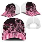 Australia Indigenous Mesh Trucker Cap Aboriginal Pink Ribbon Art - Aussie Hoodie