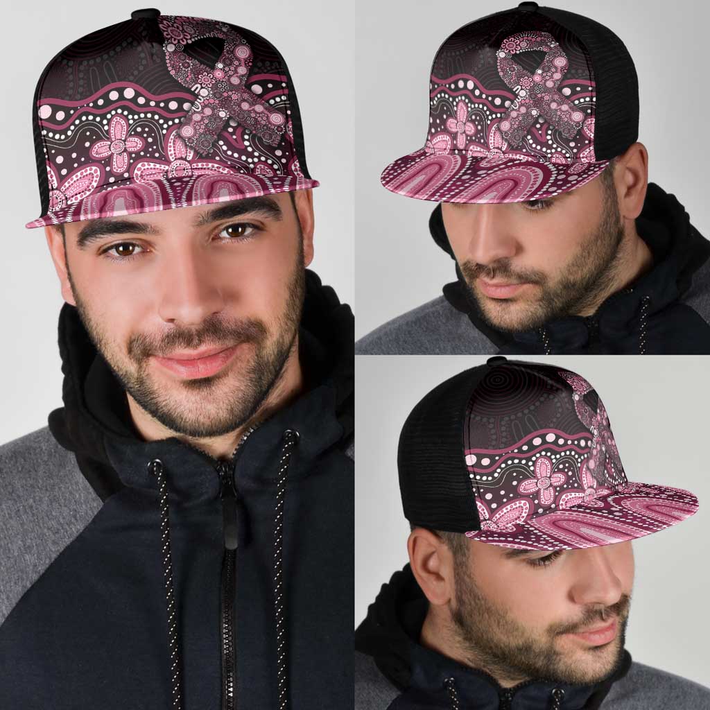 Australia Indigenous Mesh Trucker Cap Aboriginal Pink Ribbon Art - Aussie Hoodie