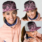 Australia Indigenous Mesh Trucker Cap Aboriginal Pink Ribbon Art - Aussie Hoodie