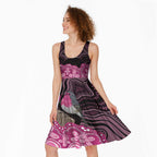 Australia Indigenous Midi Dress Breast Cancer Pink Robin Bottlebrush Aboriginal Art - Aussie Hoodie