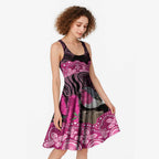 Australia Indigenous Midi Dress Breast Cancer Pink Robin Bottlebrush Aboriginal Art - Aussie Hoodie