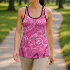 Australia Indigenous Pink Month Hollow Tank Top Breast Cancer Aboriginal Dragonflies Ribbon - Aussie Hoodie