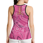 Australia Indigenous Pink Month Hollow Tank Top Breast Cancer Aboriginal Dragonflies Ribbon - Aussie Hoodie