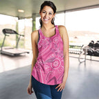 Australia Indigenous Pink Month Women Racerback Tank Breast Cancer Aboriginal Dragonflies Ribbon - Aussie Hoodie