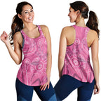 Australia Indigenous Pink Month Women Racerback Tank Breast Cancer Aboriginal Dragonflies Ribbon - Aussie Hoodie