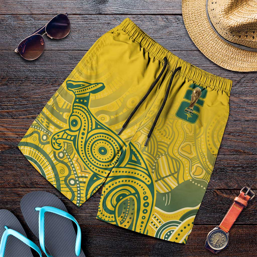 Australia Indigenous Shorts for Men WC2026 Socceroos Aboriginal Arts - Aussie Hoodie