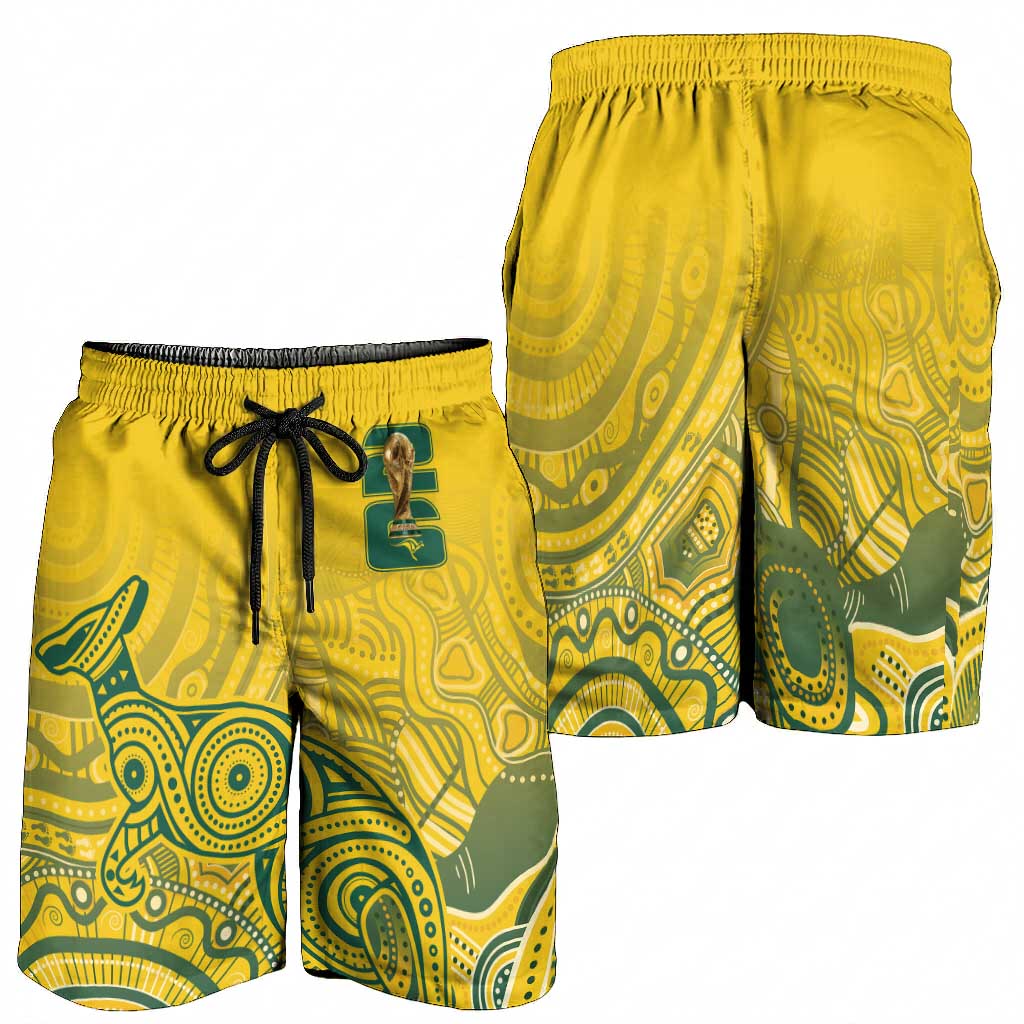 Australia Indigenous Shorts for Men WC2026 Socceroos Aboriginal Arts - Aussie Hoodie