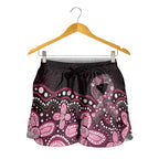 Australia Indigenous Shorts for Women Aboriginal Pink Ribbon Art - Aussie Hoodie