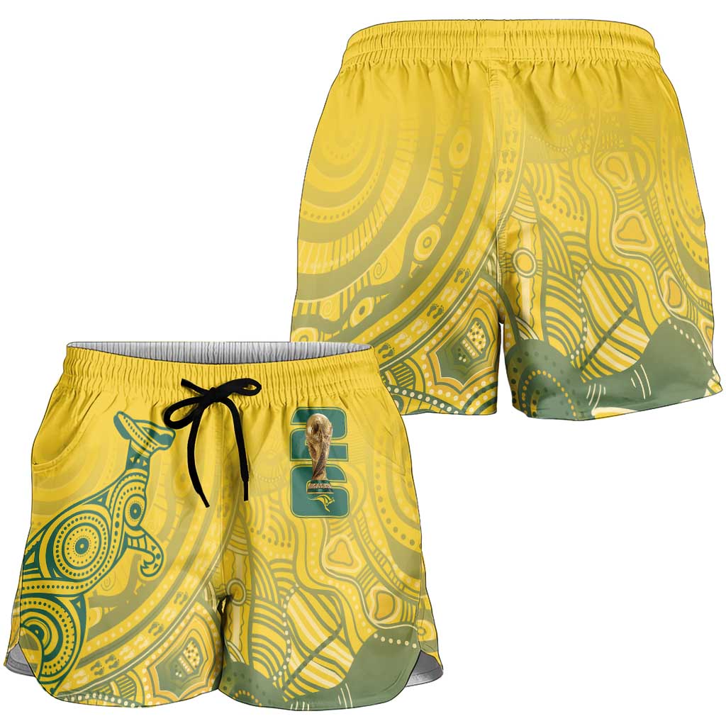 Australia Indigenous Shorts for Women WC2026 Socceroos Aboriginal Arts - Aussie Hoodie