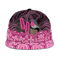 Australia Indigenous Snapback Cap Breast Cancer Pink Robin Bottlebrush Aboriginal Art - Aussie Hoodie