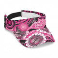 Australia Indigenous Sun Visor Cap Breast Cancer Ribbon Think Pink - Black Version