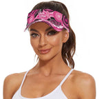 Australia Indigenous Sun Visor Cap Breast Cancer Ribbon Think Pink - Black Version