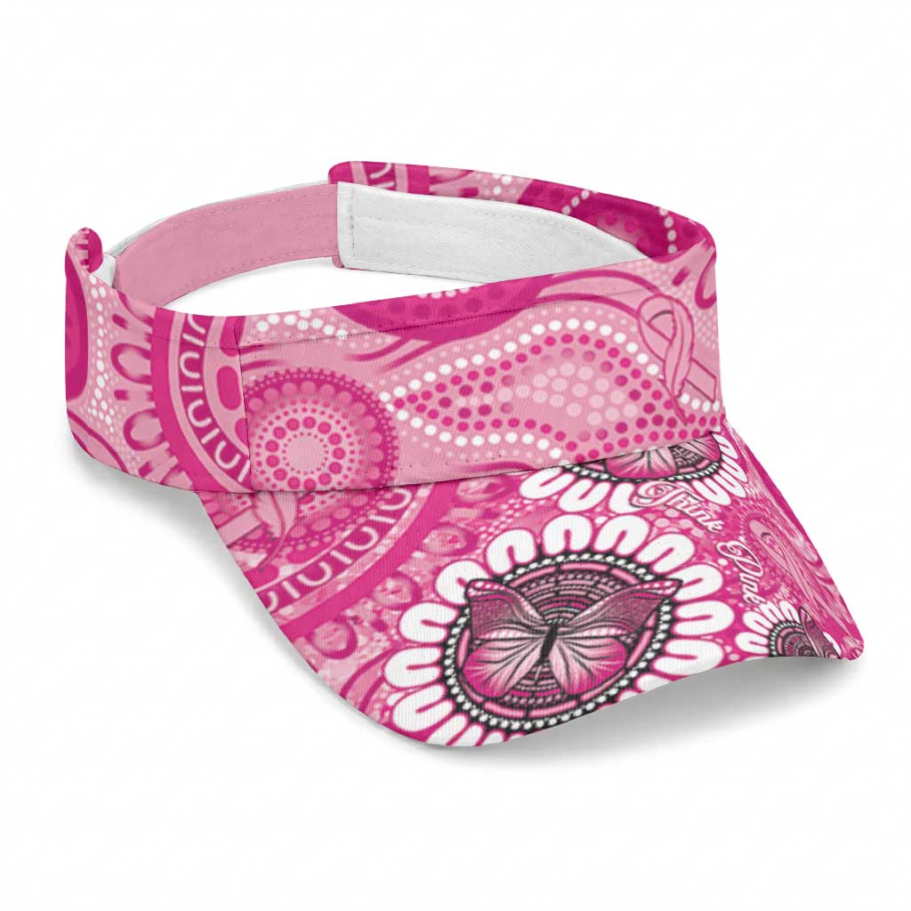 Australia Indigenous Sun Visor Cap Breast Cancer Ribbon Think Pink - Pink Version