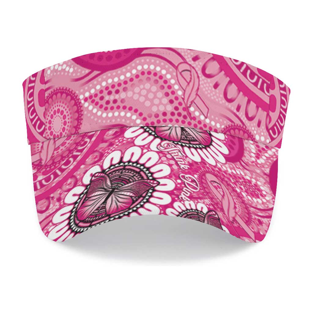 Australia Indigenous Sun Visor Cap Breast Cancer Ribbon Think Pink - Pink Version