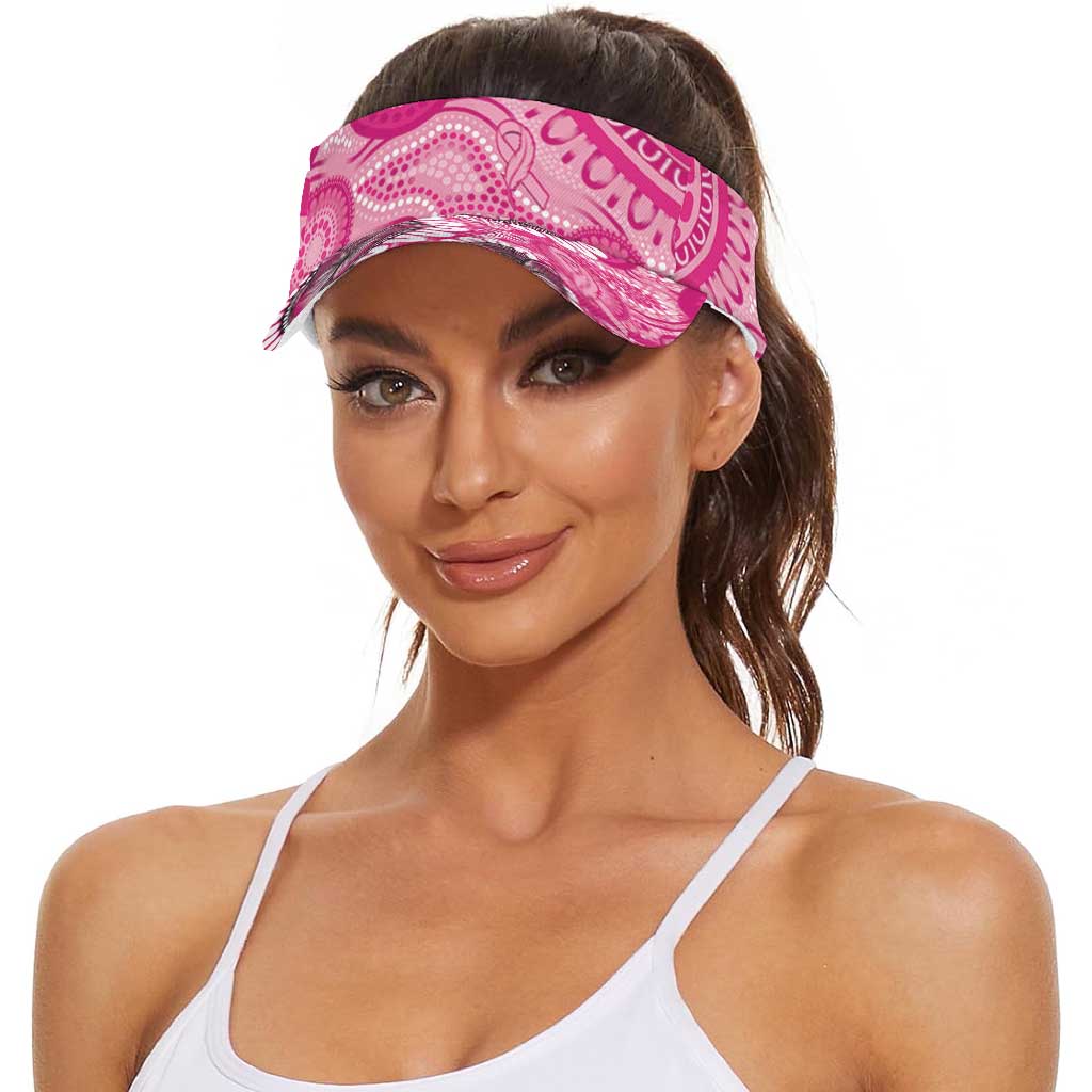 Australia Indigenous Sun Visor Cap Breast Cancer Ribbon Think Pink - Pink Version