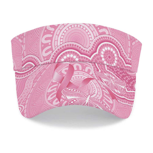Australia Indigenous Sun Visor Cap Pink Ribbon Breast Cancer Butterfly Aboriginal