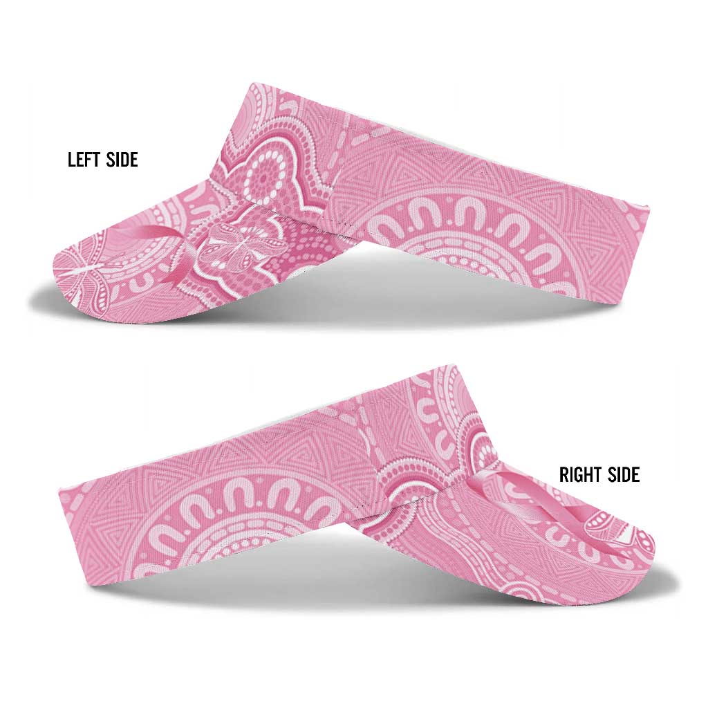 Australia Indigenous Sun Visor Cap Pink Ribbon Breast Cancer Butterfly Aboriginal