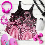 Australia Indigenous Women Racerback Tank Aboriginal Pink Ribbon Art - Aussie Hoodie