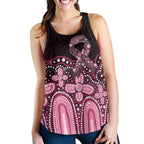 Australia Indigenous Women Racerback Tank Aboriginal Pink Ribbon Art - Aussie Hoodie