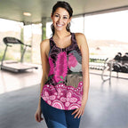 Australia Indigenous Women Racerback Tank Breast Cancer Pink Robin Bottlebrush Aboriginal Art - Aussie Hoodie