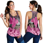 Australia Indigenous Women Racerback Tank Breast Cancer Pink Robin Bottlebrush Aboriginal Art - Aussie Hoodie