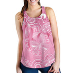 Australia Indigenous Women Racerback Tank Pink Ribbon Breast Cancer Butterfly Aboriginal - Aussie Hoodie