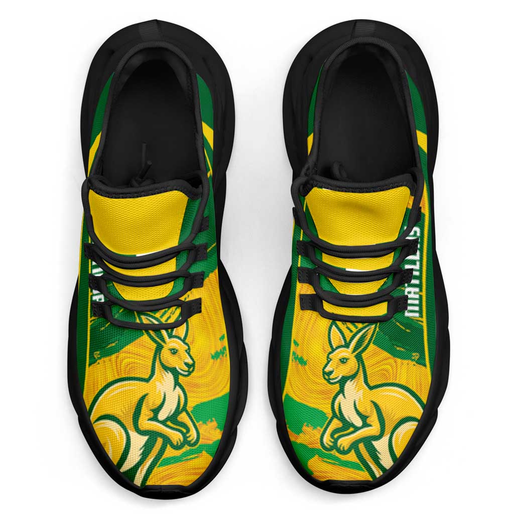 Australia Matildas Soccer Clunky Sneakers Go Aussie Kangaroo Marble Curve Stylized - Aussie Hoodie