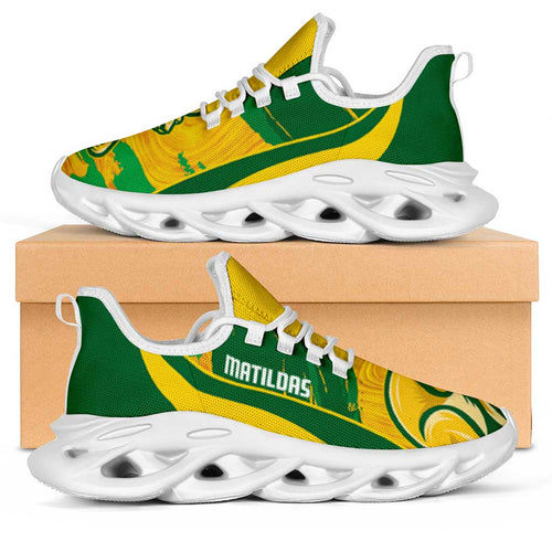 Australia Matildas Soccer Clunky Sneakers Go Aussie Kangaroo Marble Curve Stylized - Aussie Hoodie