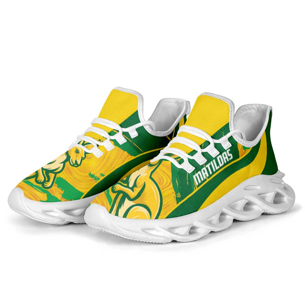 Australia Matildas Soccer Clunky Sneakers Go Aussie Kangaroo Marble Curve Stylized - Aussie Hoodie
