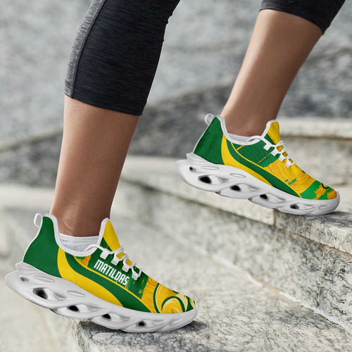 Australia Matildas Soccer Clunky Sneakers Go Aussie Kangaroo Marble Curve Stylized - Aussie Hoodie