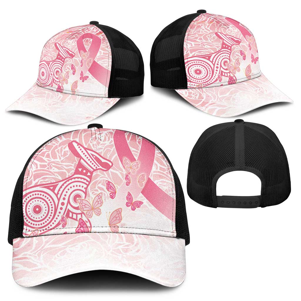 Australia Mesh Trucker Cap Breast Cancer Pink Ribbon - Marble Roses - Aussie Hoodie