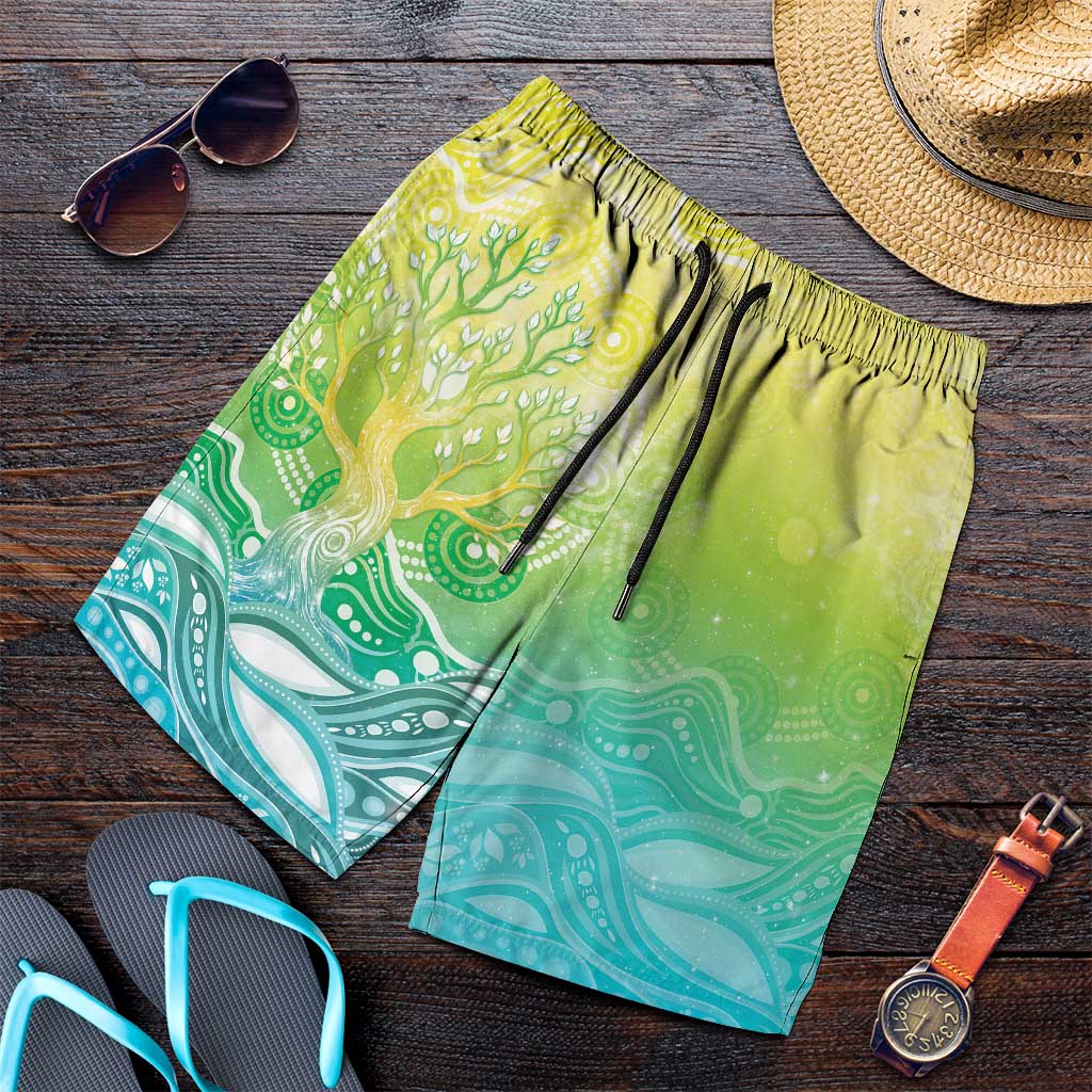 Australia NAIDOC Week Shorts for Men Eternal Spirit Tree Pastel Gradient