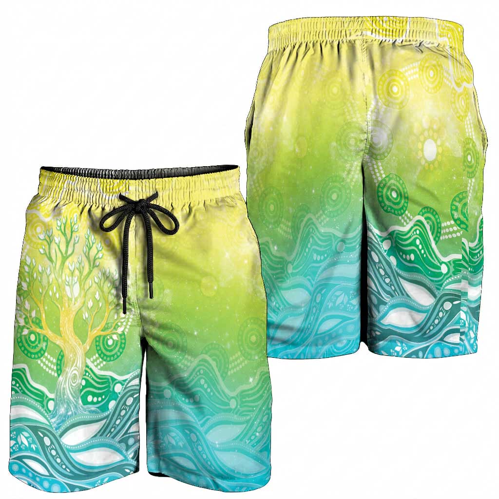 Australia NAIDOC Week Shorts for Men Eternal Spirit Tree Pastel Gradient