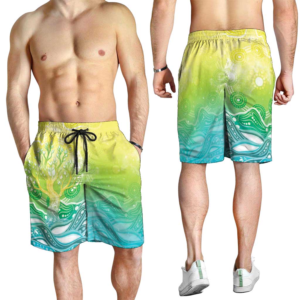 Australia NAIDOC Week Shorts for Men Eternal Spirit Tree Pastel Gradient