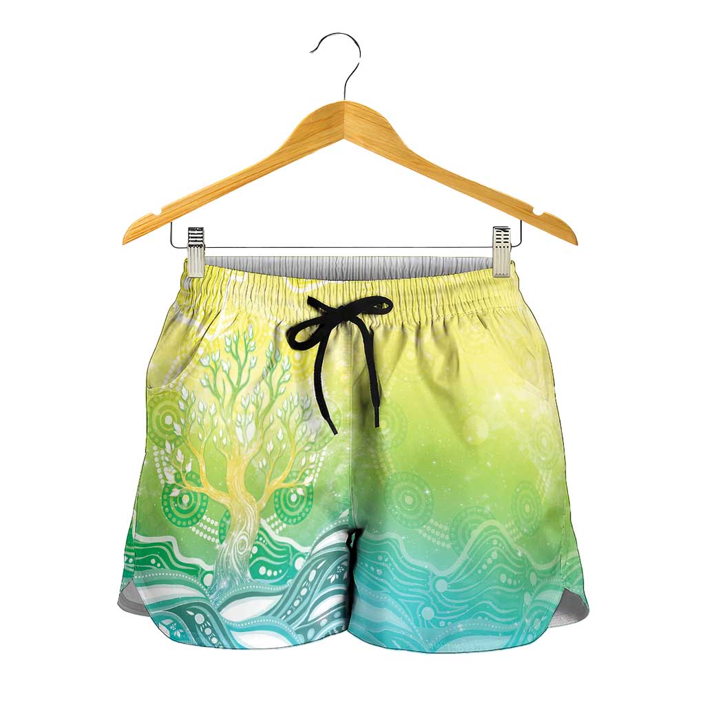Australia NAIDOC Week Shorts for Women Eternal Spirit Tree Pastel Gradient