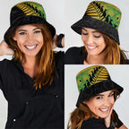 Australia New Zealand Rugby Bucket Hat Gradient Aboriginal Wallabies and Maori Black Fern - Aussie Hoodie