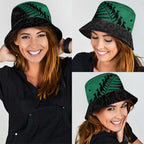 Australia New Zealand Rugby Bucket Hat Green Aboriginal Wallabies and Maori Black Fern - Aussie Hoodie