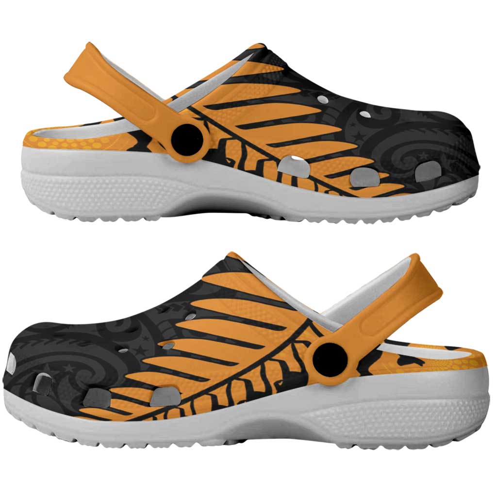 Australia New Zealand Rugby Clogs Shoes Gold Aboriginal Wallabies and Maori Black Fern - Aussie Hoodie