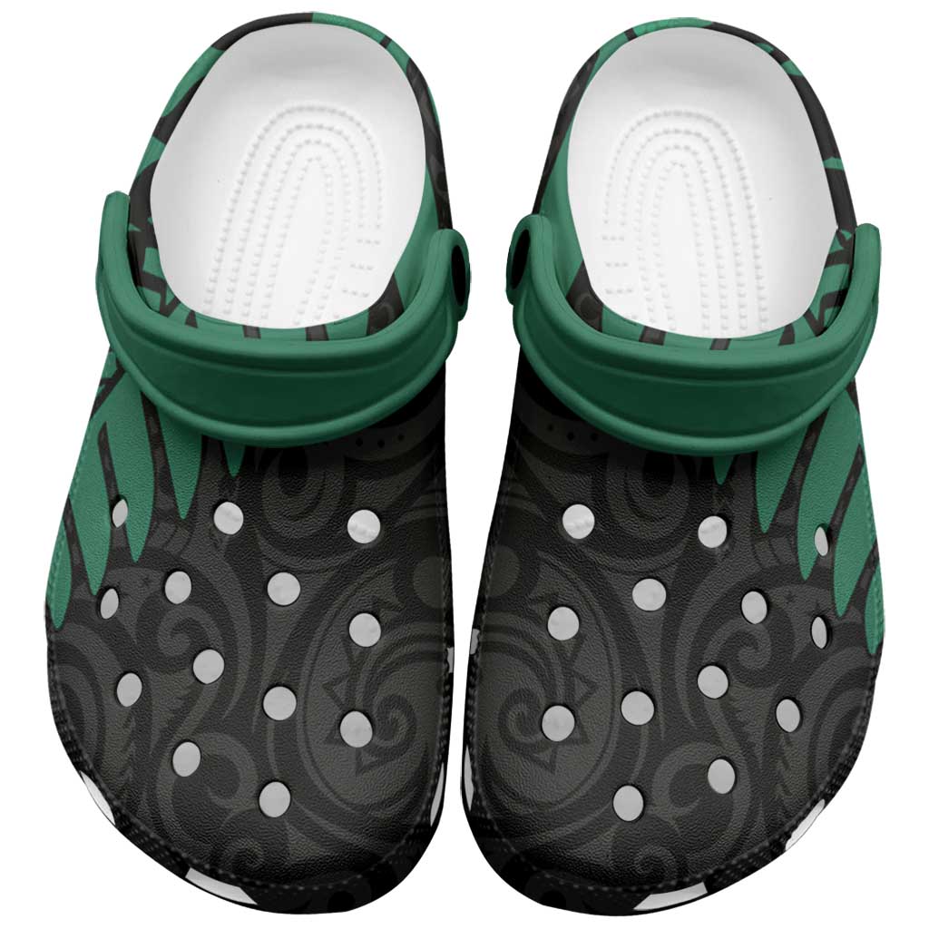 Australia New Zealand Rugby Clogs Shoes Green Aboriginal Wallabies and Maori Black Fern - Aussie Hoodie