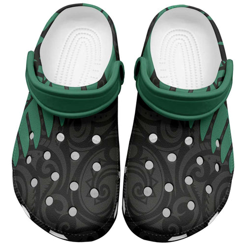 Australia New Zealand Rugby Clogs Shoes Green Aboriginal Wallabies and Maori Black Fern - Aussie Hoodie