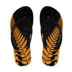 Australia New Zealand Rugby Flip Flops Gold Aboriginal Wallabies and Maori Black Fern - Aussie Hoodie